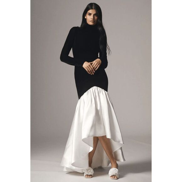 ET OCHS Dylan Turtleneck High-Low Mermaid Gown Size US 6 $648 - Picture 1 of 13